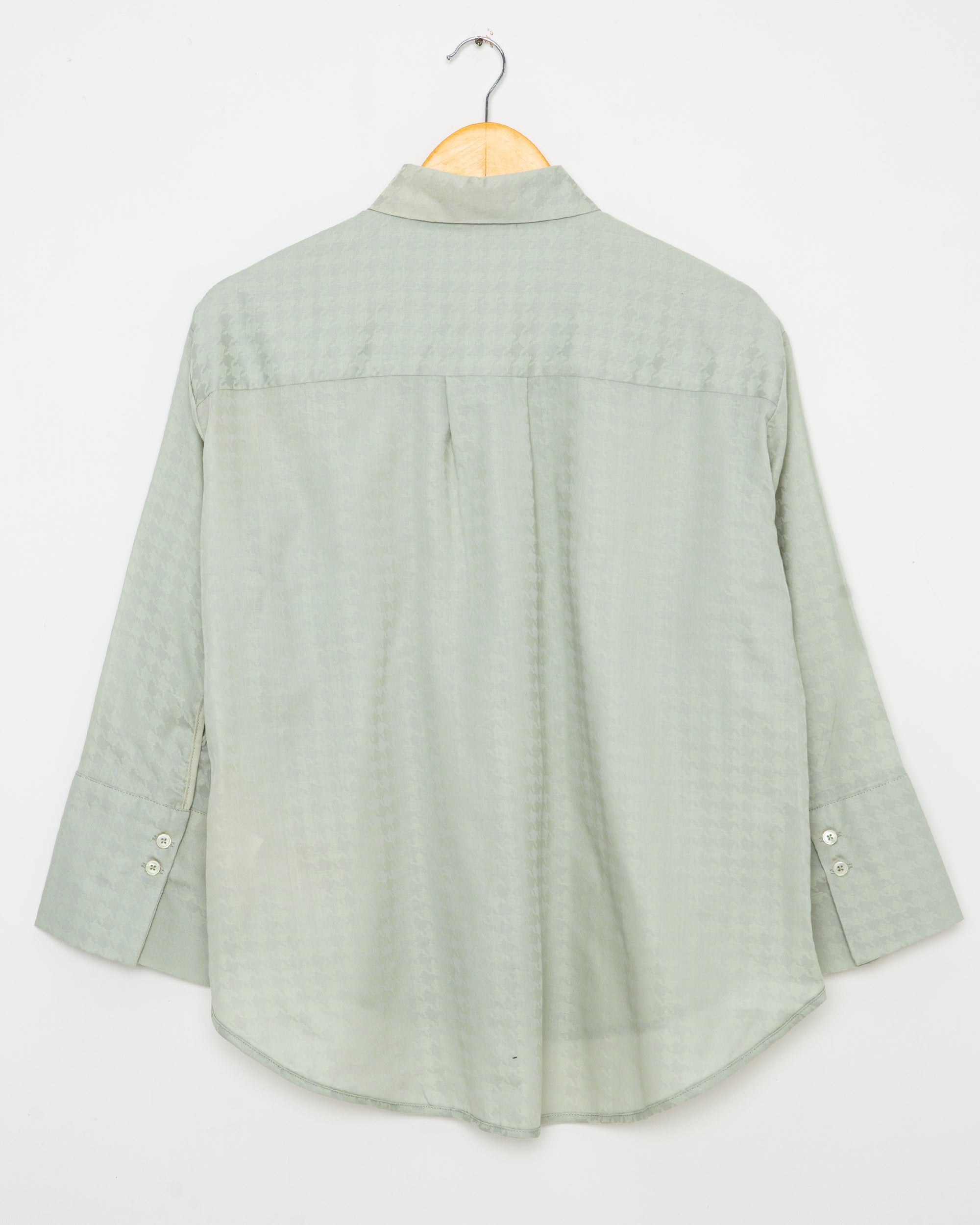 Lime Self Textured Button Up