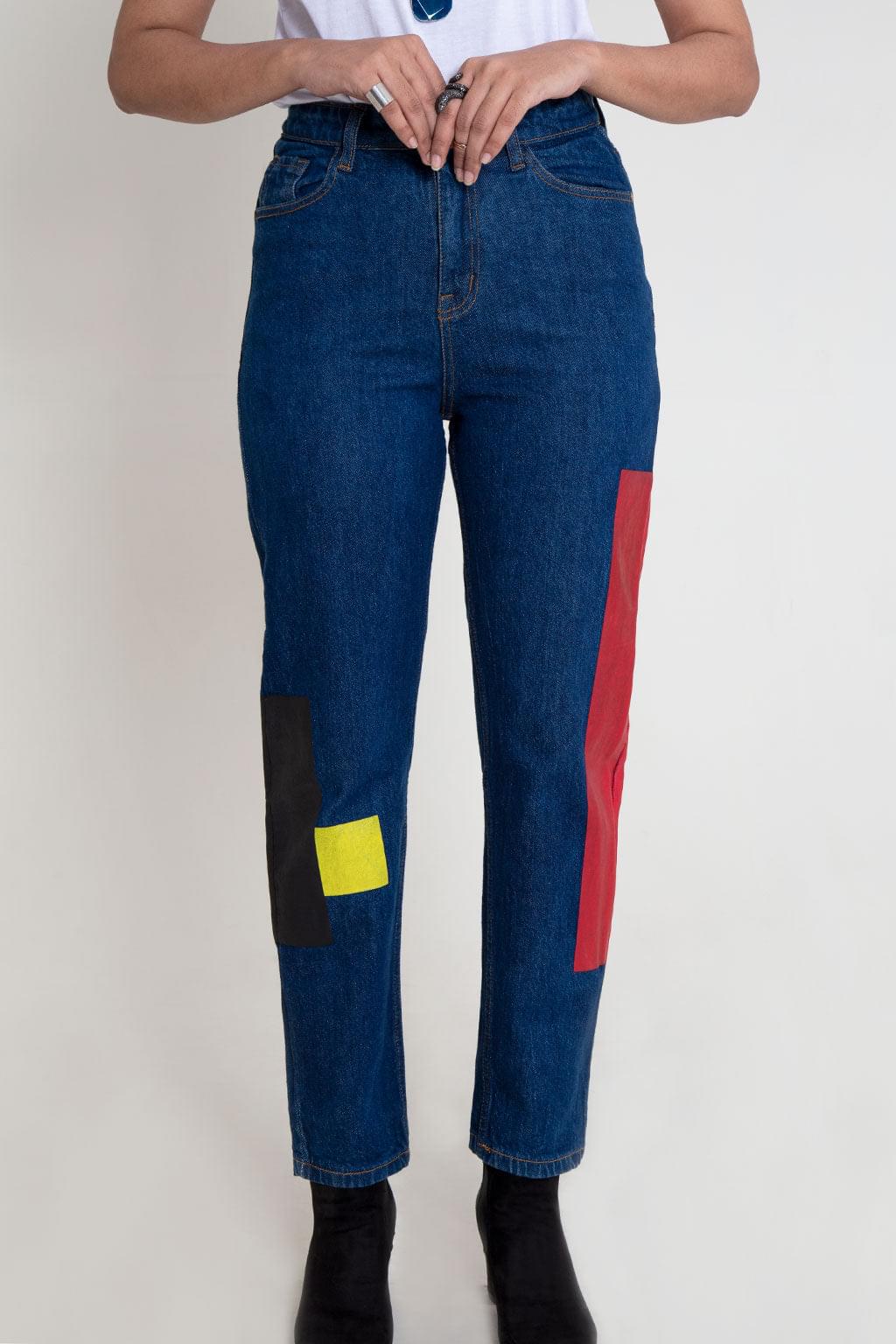 Colour Block Mom Jeans