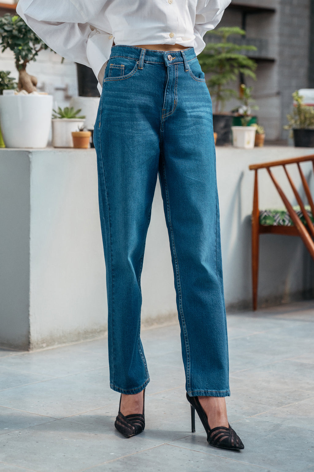 Blue Straight Jeans