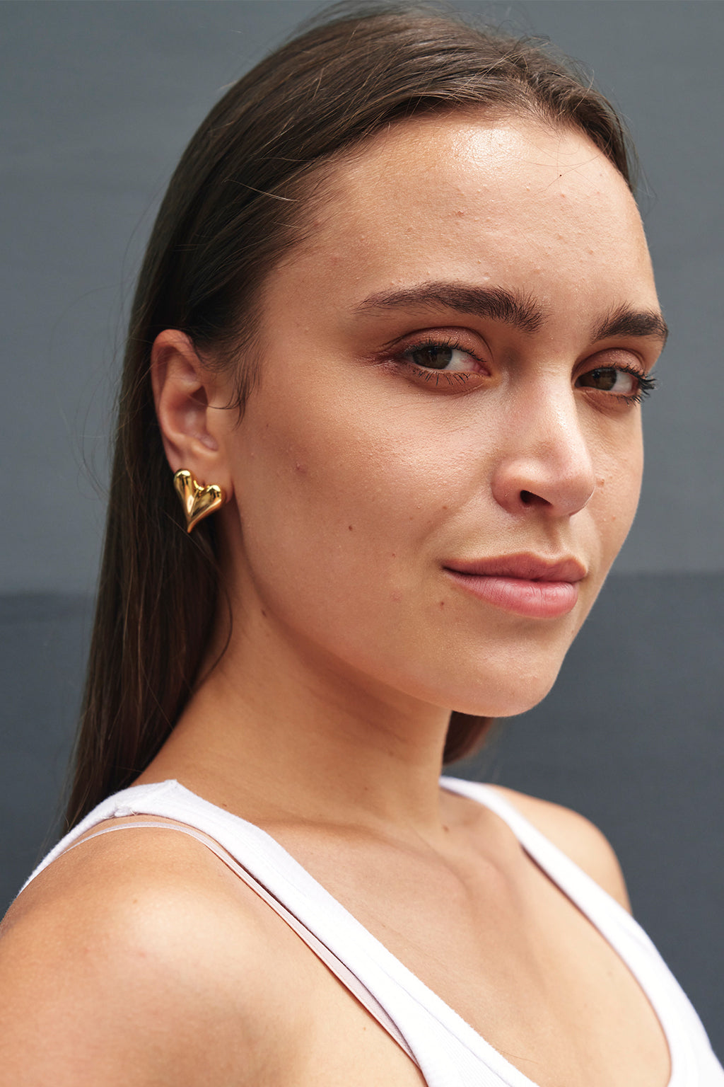 Gold Heart Earrings