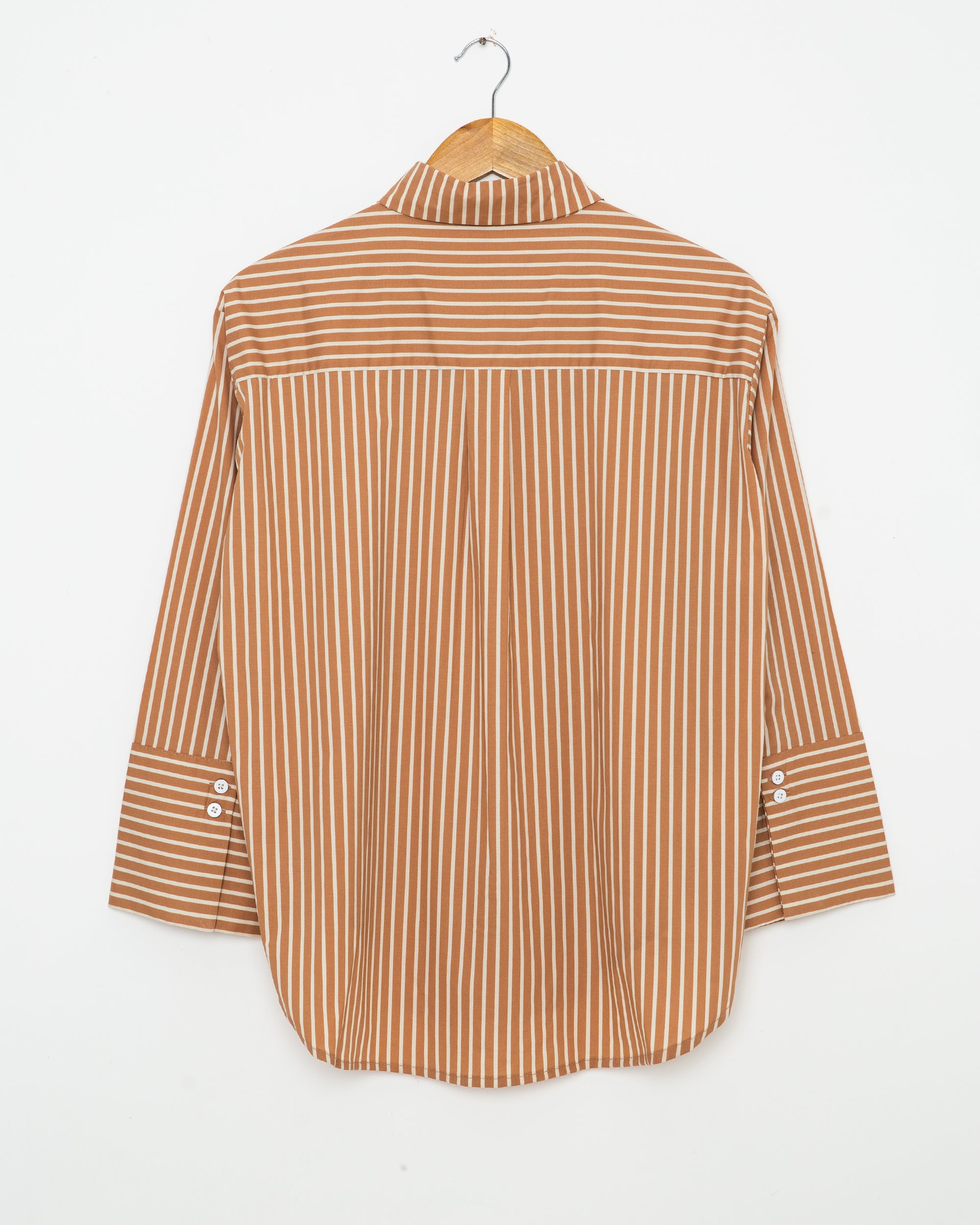 Brown & White Button Up