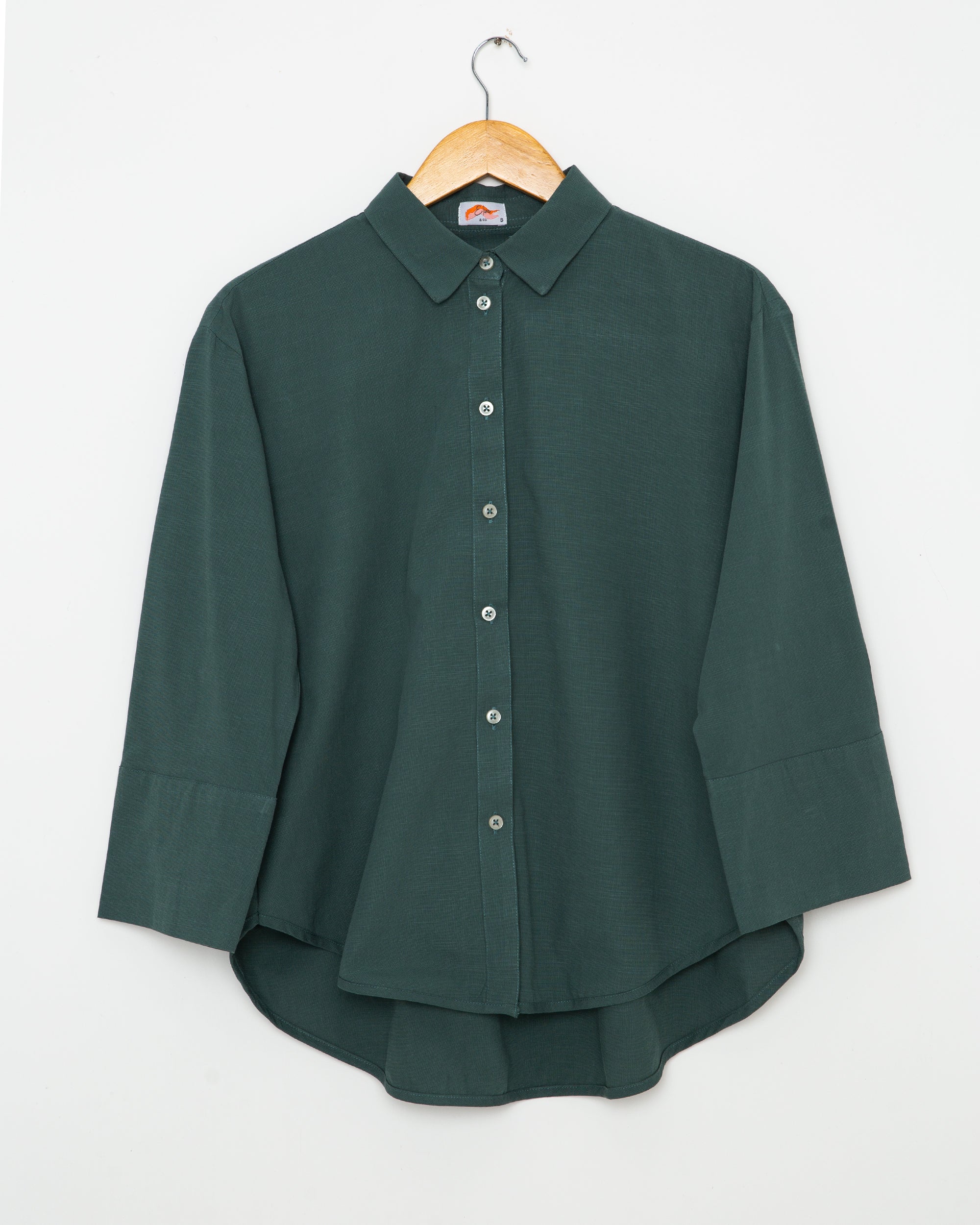 Green Button Up