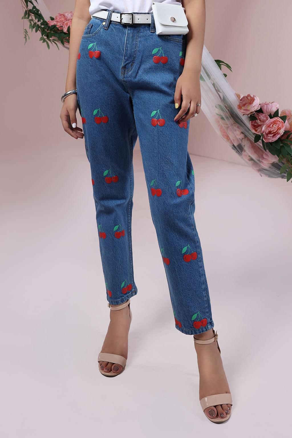 Cherry Pie Mom Jeans