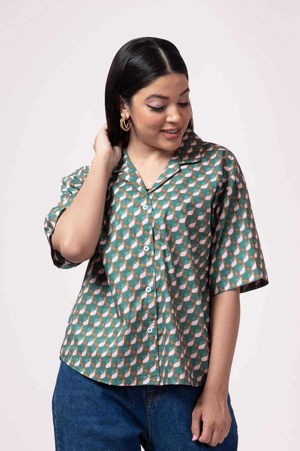 Geometric Bowler Shirt