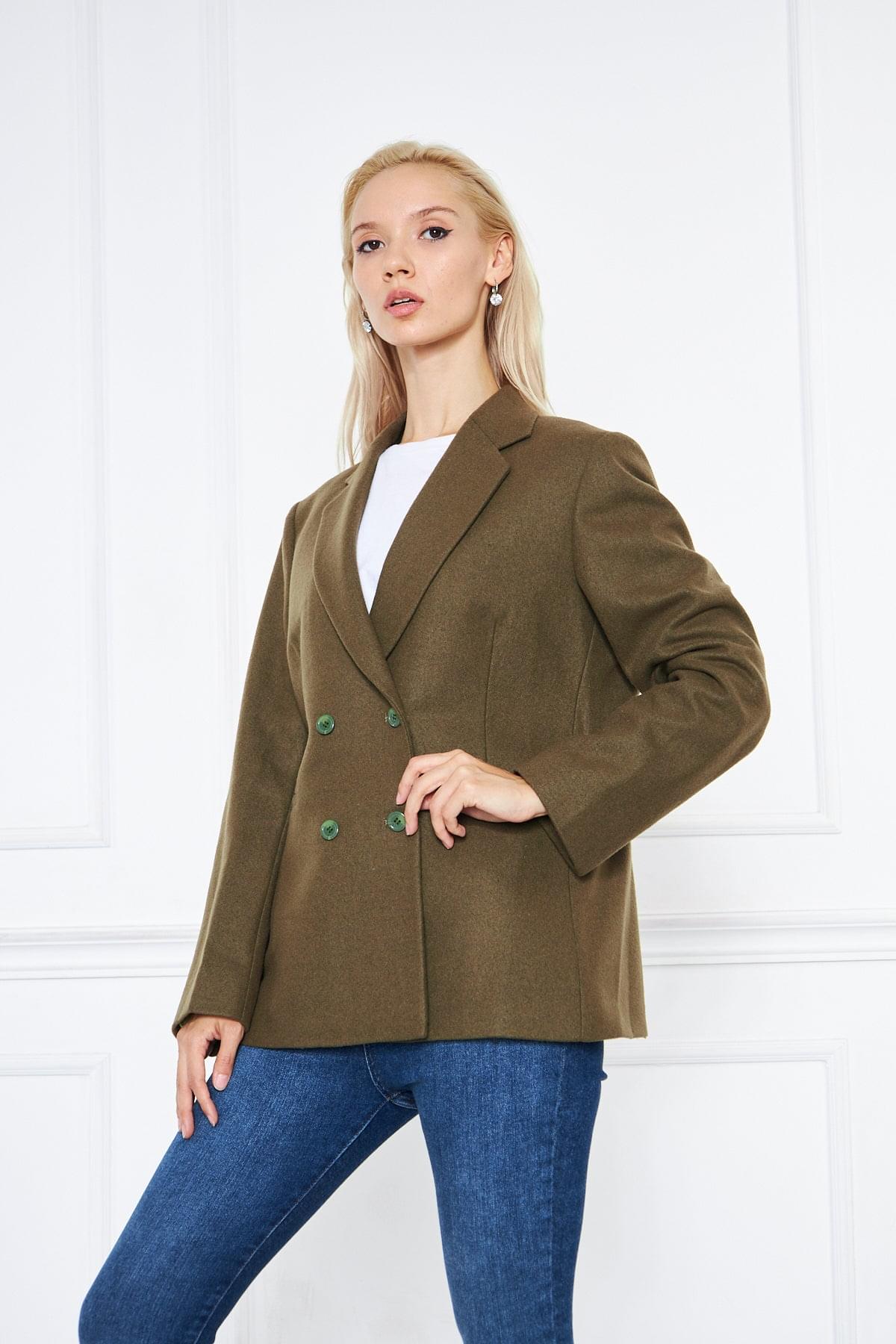 Cleo Double Breast Blazer Olive