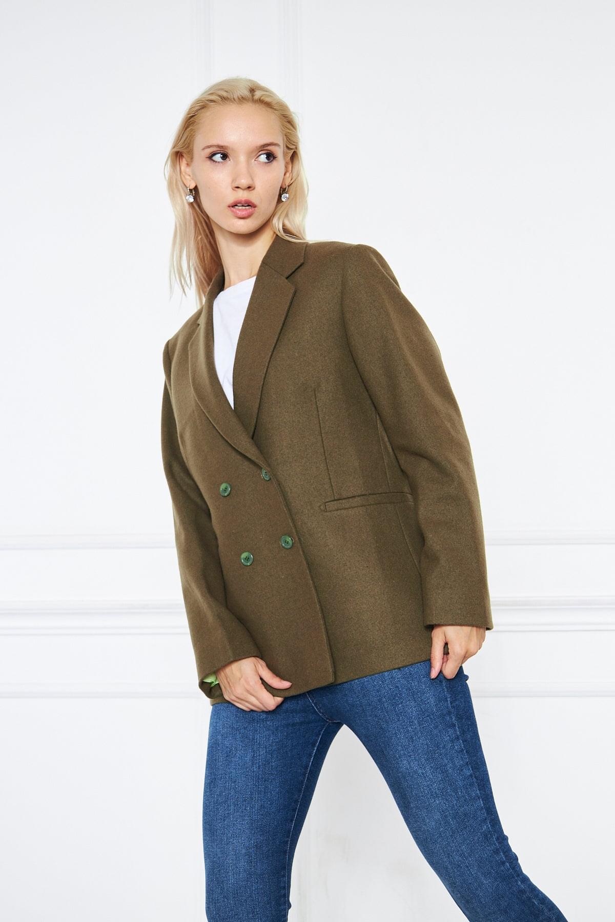 Cleo Double Breast Blazer Olive