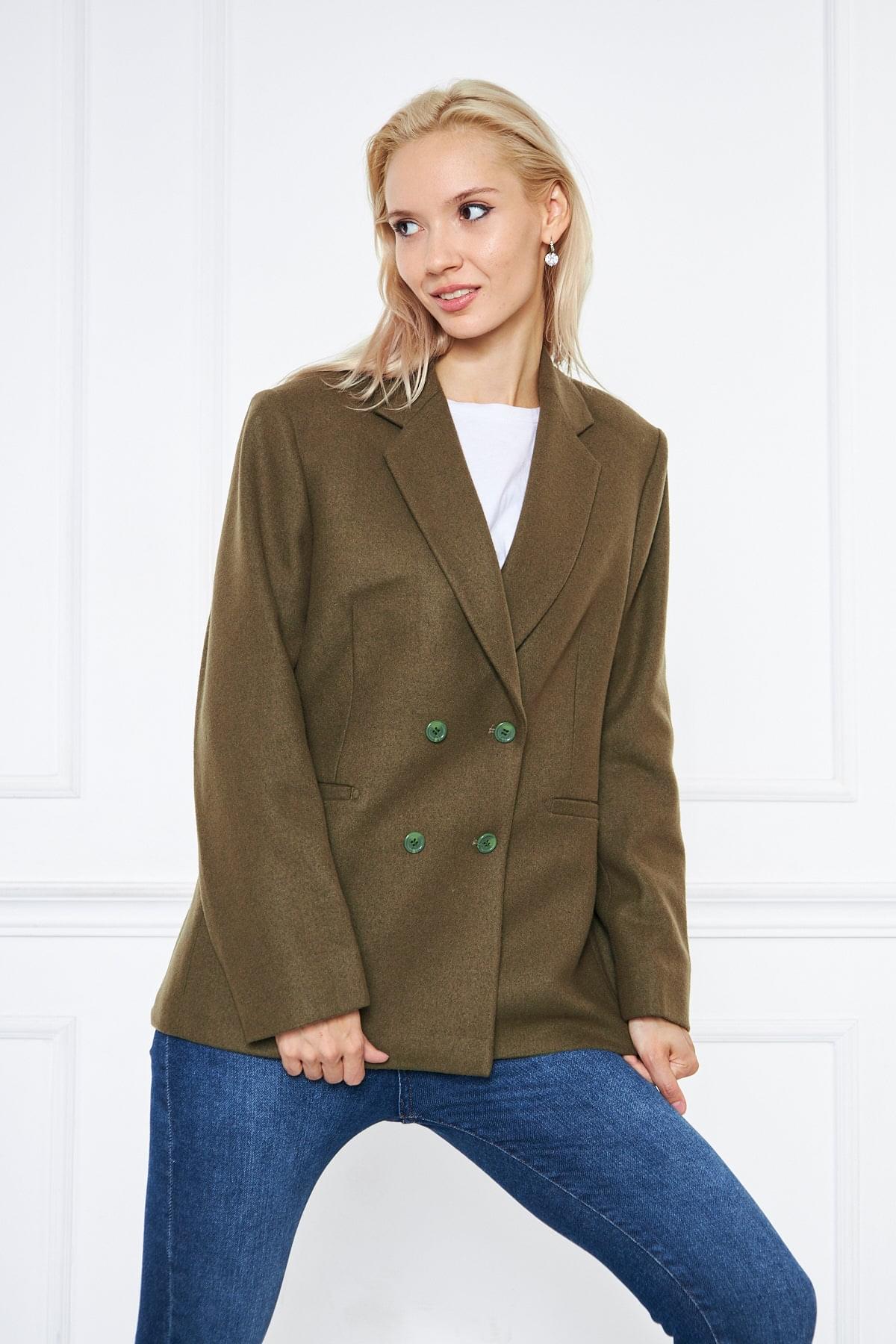 Cleo Double Breast Blazer Olive